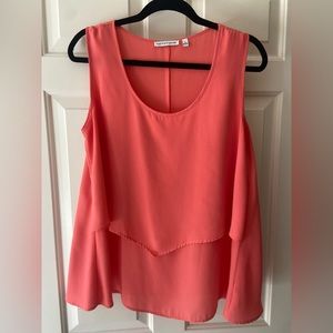 Coral sleeveless flowy long tank